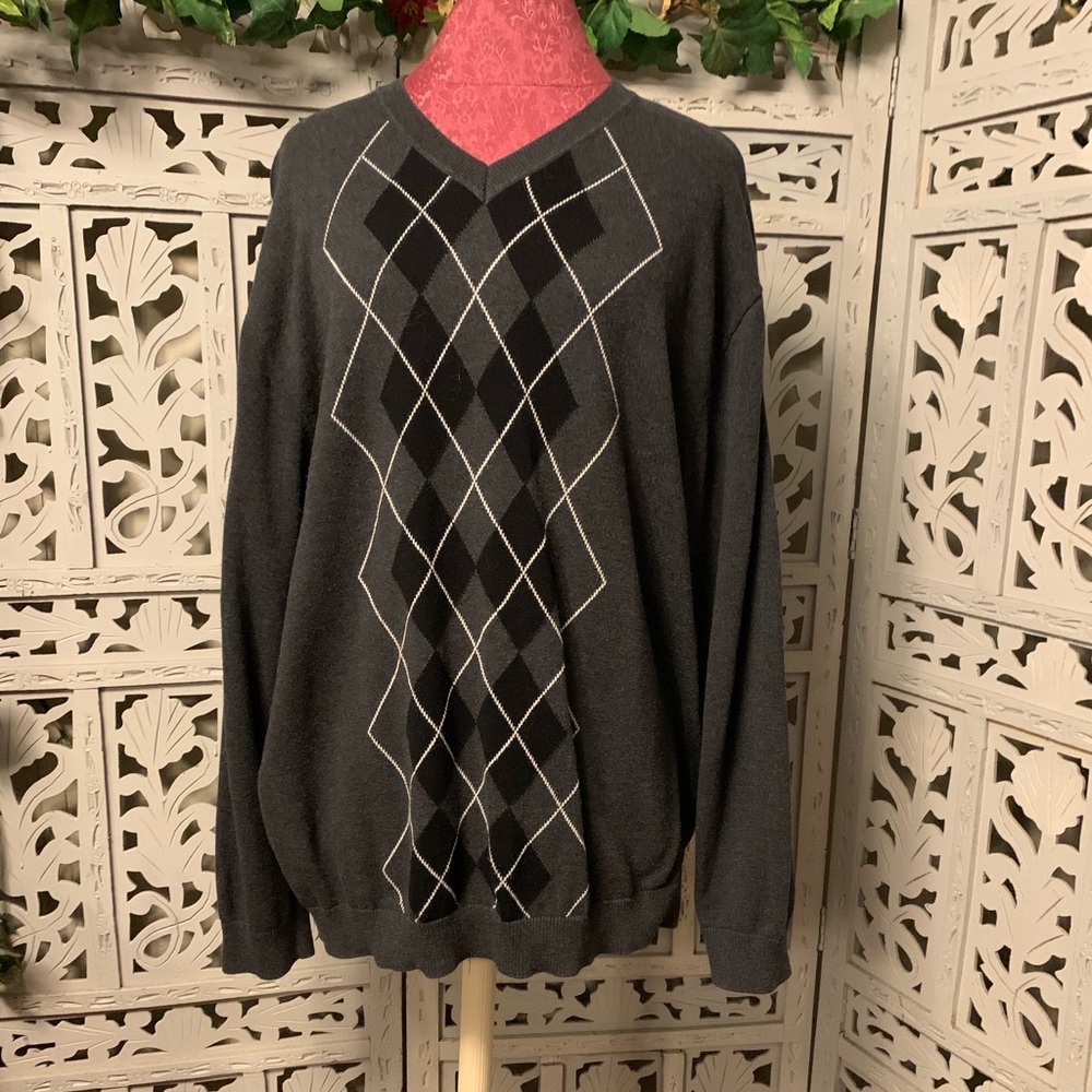 VINTAGE CLAIBORNE DARK GRAY ARGILE SWEATER